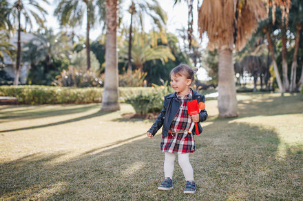 Family photo shooting in the garden in Marbella