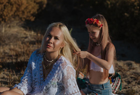 Family photo shoot in bohemian style in Marbella