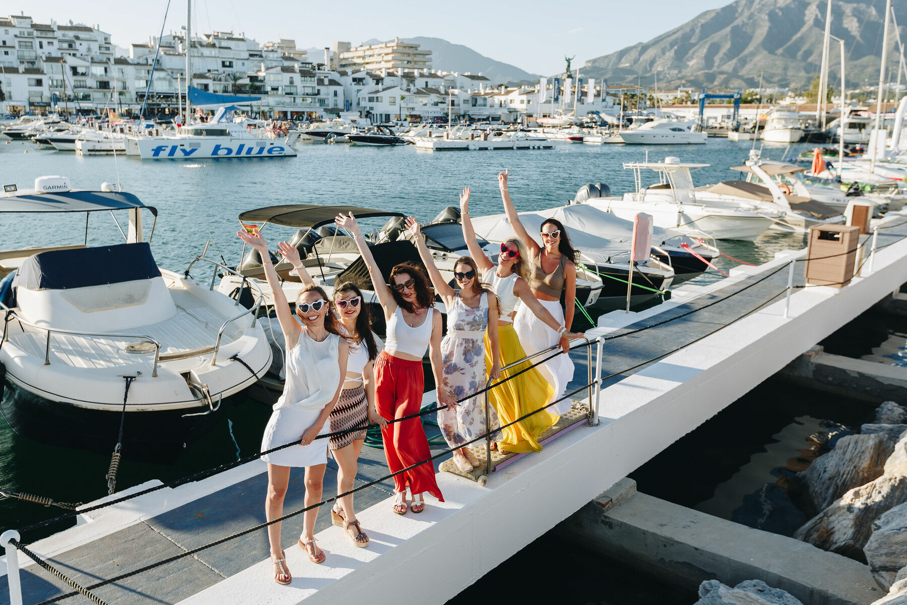 Photoset on bachelorette party in Puerto Banus, Marbella